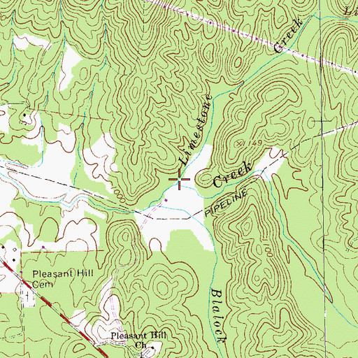Topographic Map of Limestone Creek, GA