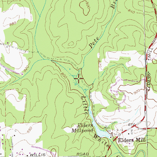 Topographic Map of Linch Branch, GA