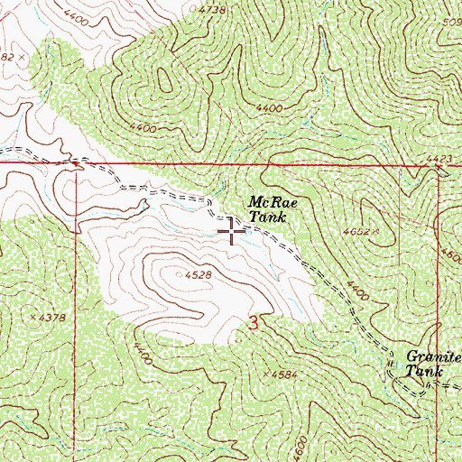 Topographic Map of McRae Tank, AZ
