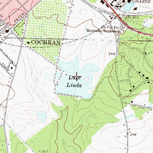 Topographic Map of Lake Linda, GA