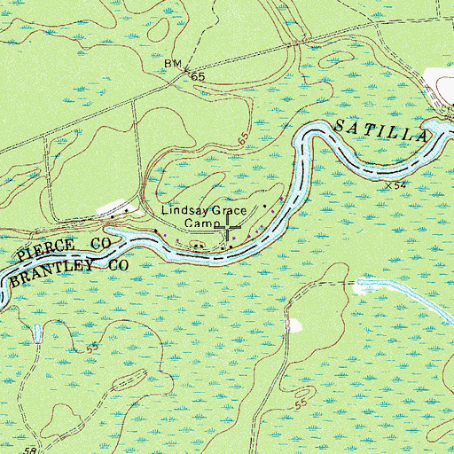 Topographic Map of Lindsay Grace Camp, GA