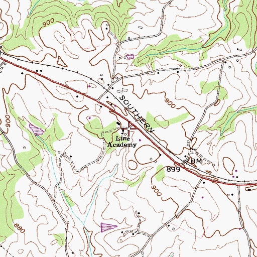 Topographic Map of Line Academy, GA