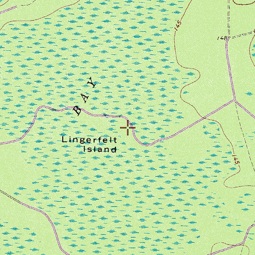 Topographic Map of Lingerfelt Island, GA