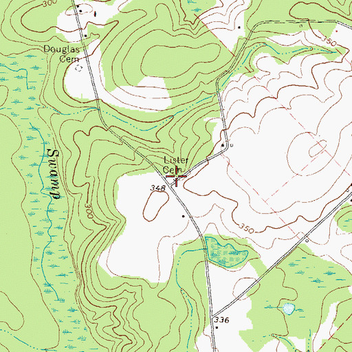 Topographic Map of Lister Cemetery, GA