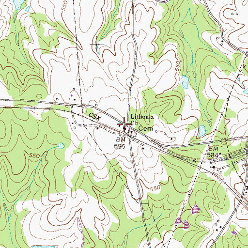 Topographic Map of Lithonia Church, GA
