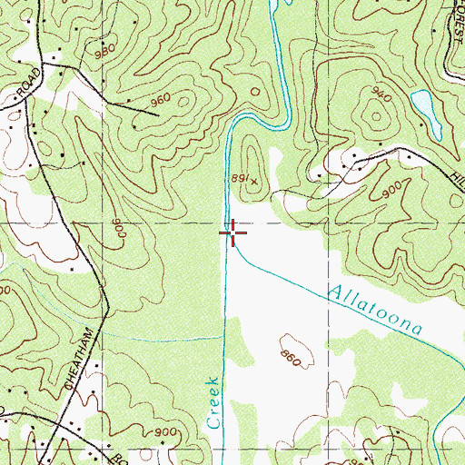 Topographic Map of Little Allatoona Creek, GA