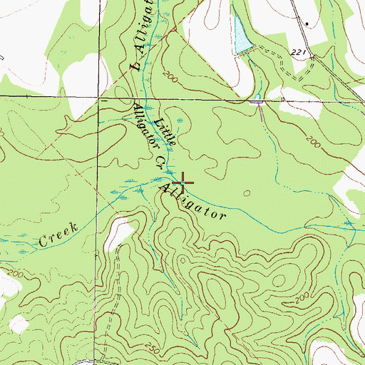 Topographic Map of Little Alligator Creek, GA
