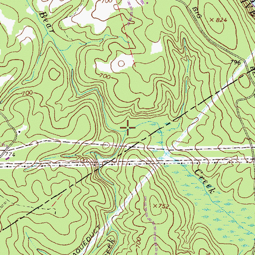 Topographic Map of Little Bear Creek, GA