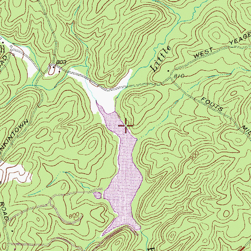 Topographic Map of Little Bear Creek, GA