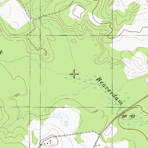 Topographic Map of Little Beaverdam Creek, GA
