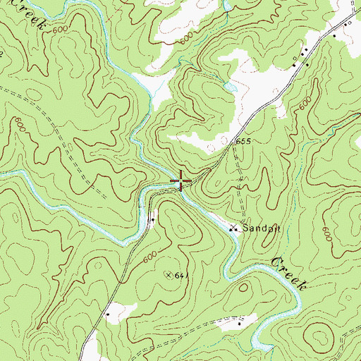 Topographic Map of Little Beaverdam Creek, GA