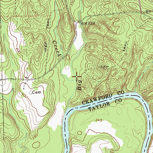 Topographic Map of Little Beech Creek, GA