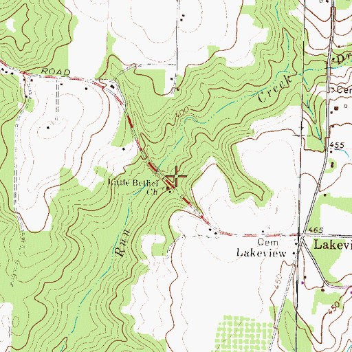 Topographic Map of Little Bethel Church, GA