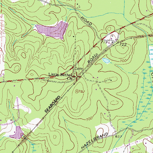 Topographic Map of Little Bethel Church, GA