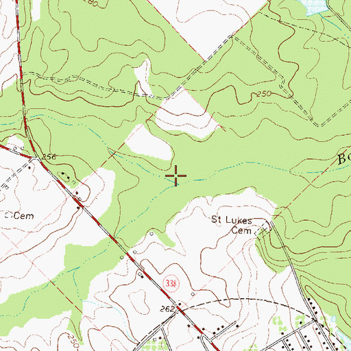 Topographic Map of Little Boggy Branch, GA
