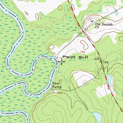 Topographic Map of Little Branch, GA