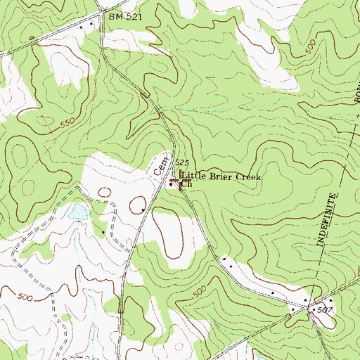 Topographic Map of Little Brier Creek Church, GA