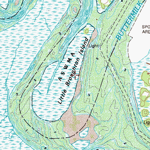 Topographic Map of Little Broughton Island, GA