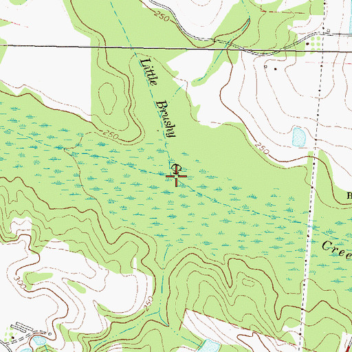Topographic Map of Little Brushy Creek, GA