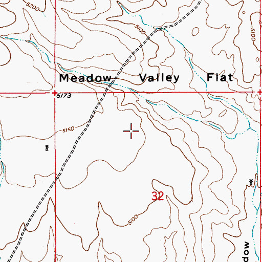 Topographic Map of Meadow Valley Flat, AZ