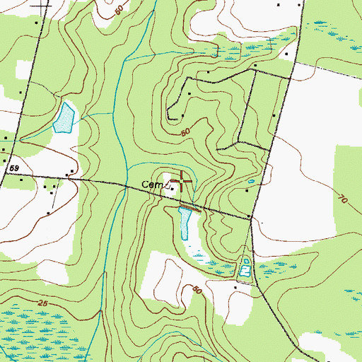 Topographic Map of Little Buffalo Church, GA