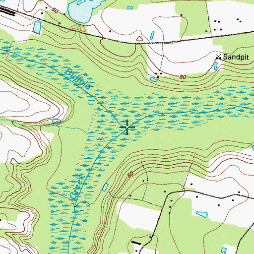 Topographic Map of Little Buffalo Creek, GA