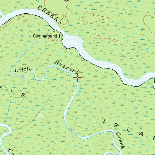 Topographic Map of Little Buzzard Creek, GA