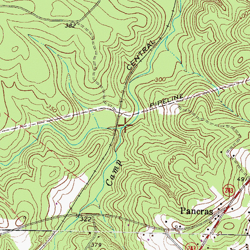 Topographic Map of Little Camp Creek, GA