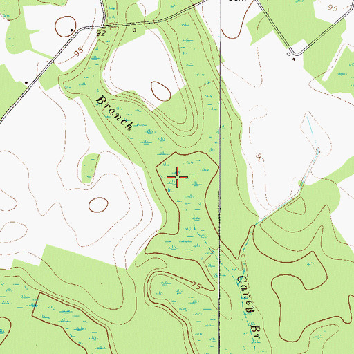 Topographic Map of Little Caney Branch, GA