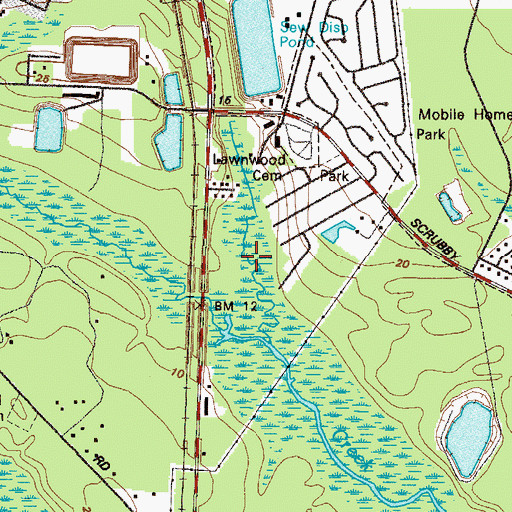 Topographic Map of Little Catfish Creek, GA