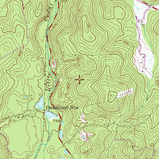 Topographic Map of Little Cedar Church, GA