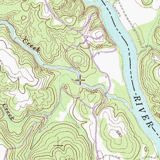 Topographic Map of Little Cedar Creek, GA