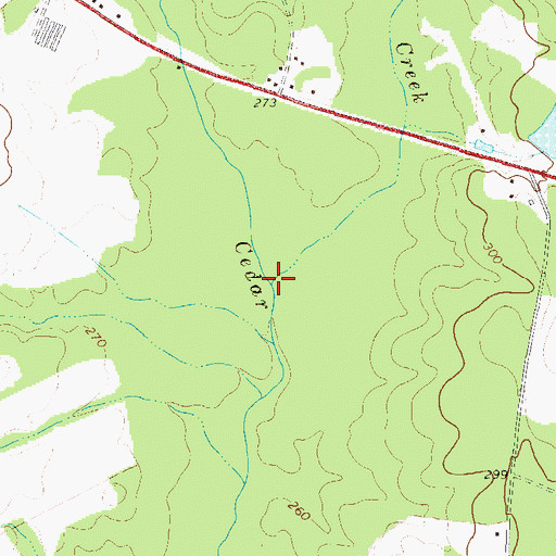Topographic Map of Little Cedar Creek, GA