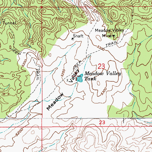 Topographic Map of Meadow Valley Tank, AZ