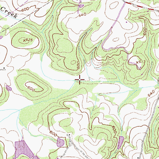 Topographic Map of Little Cedar Creek, GA