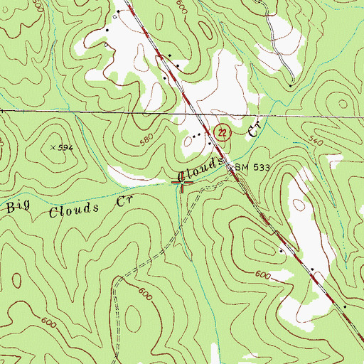 Topographic Map of Little Clouds Creek, GA