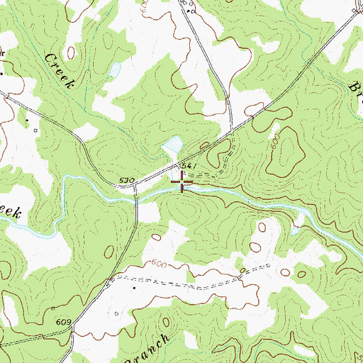Topographic Map of Little Coldwater Creek, GA