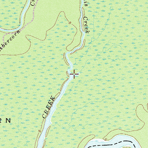 Topographic Map of Little Collis Creek, GA