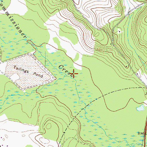 Topographic Map of Little Commissioner Creek, GA