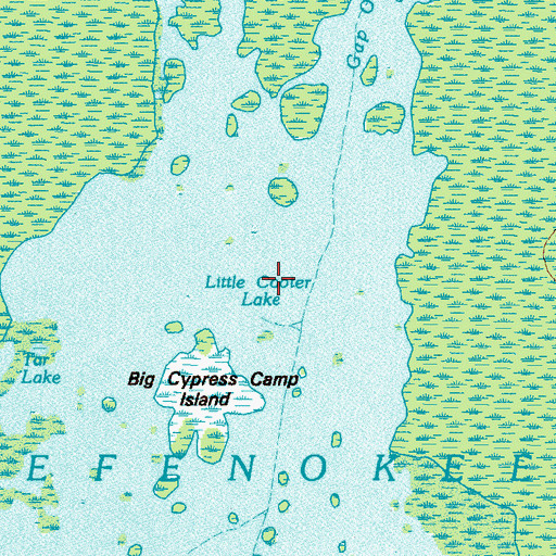 Topographic Map of Little Cooter Lake, GA