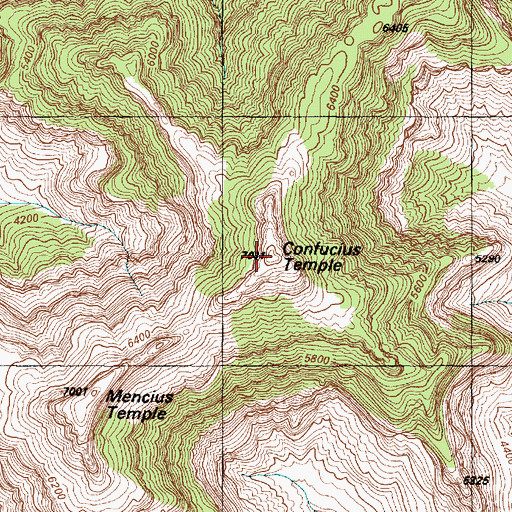 Topographic Map of Confucius Temple, AZ