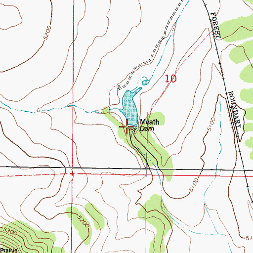 Topographic Map of Meath Dam, AZ