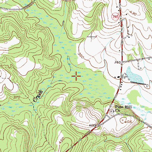 Topographic Map of Little Cowpen Creek, GA