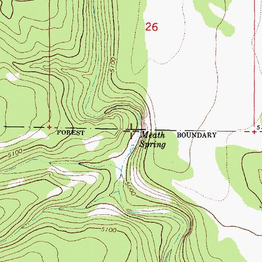 Topographic Map of Meath Spring, AZ