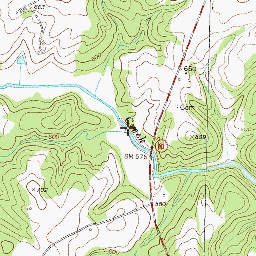 Topographic Map of Little Creek, GA
