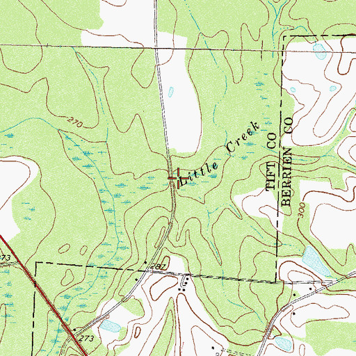 Topographic Map of Little Creek, GA