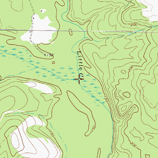 Topographic Map of Little Creek, GA