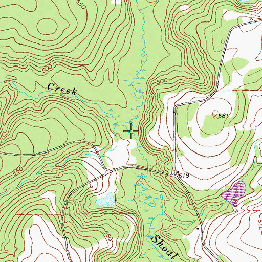 Topographic Map of Little Creek, GA
