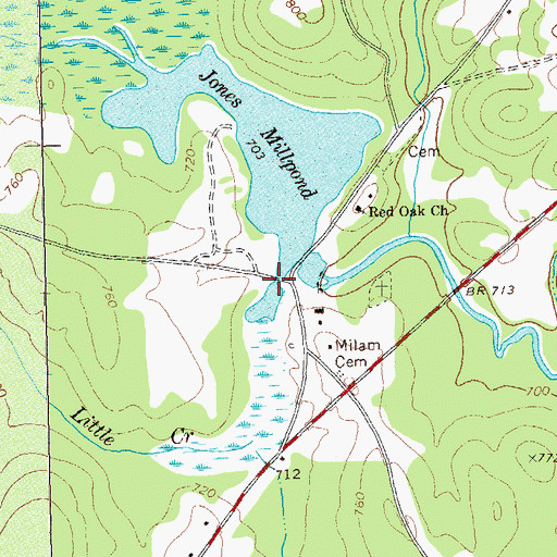 Topographic Map of Little Creek, GA