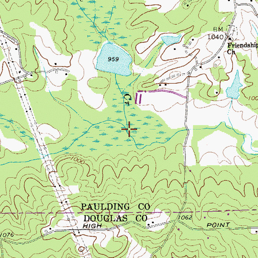 Topographic Map of Little Creek, GA